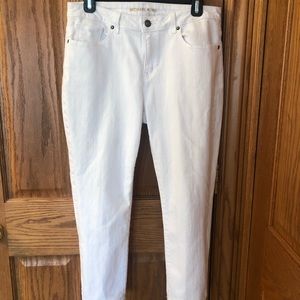 Michael Kors white crop jeans.